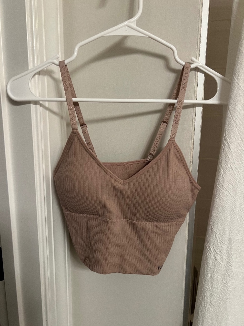 Nautica Intimates Ribbed Longline Bralette Cami Mauve Size M